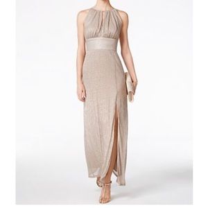 R&M Richards Gold floor length gown